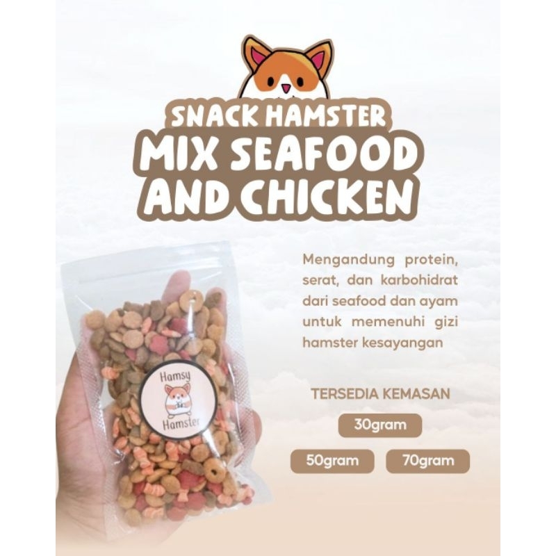 Snack Hamster MIX SEAFOOD AND CHICKEN Makanan Pakan Hamster