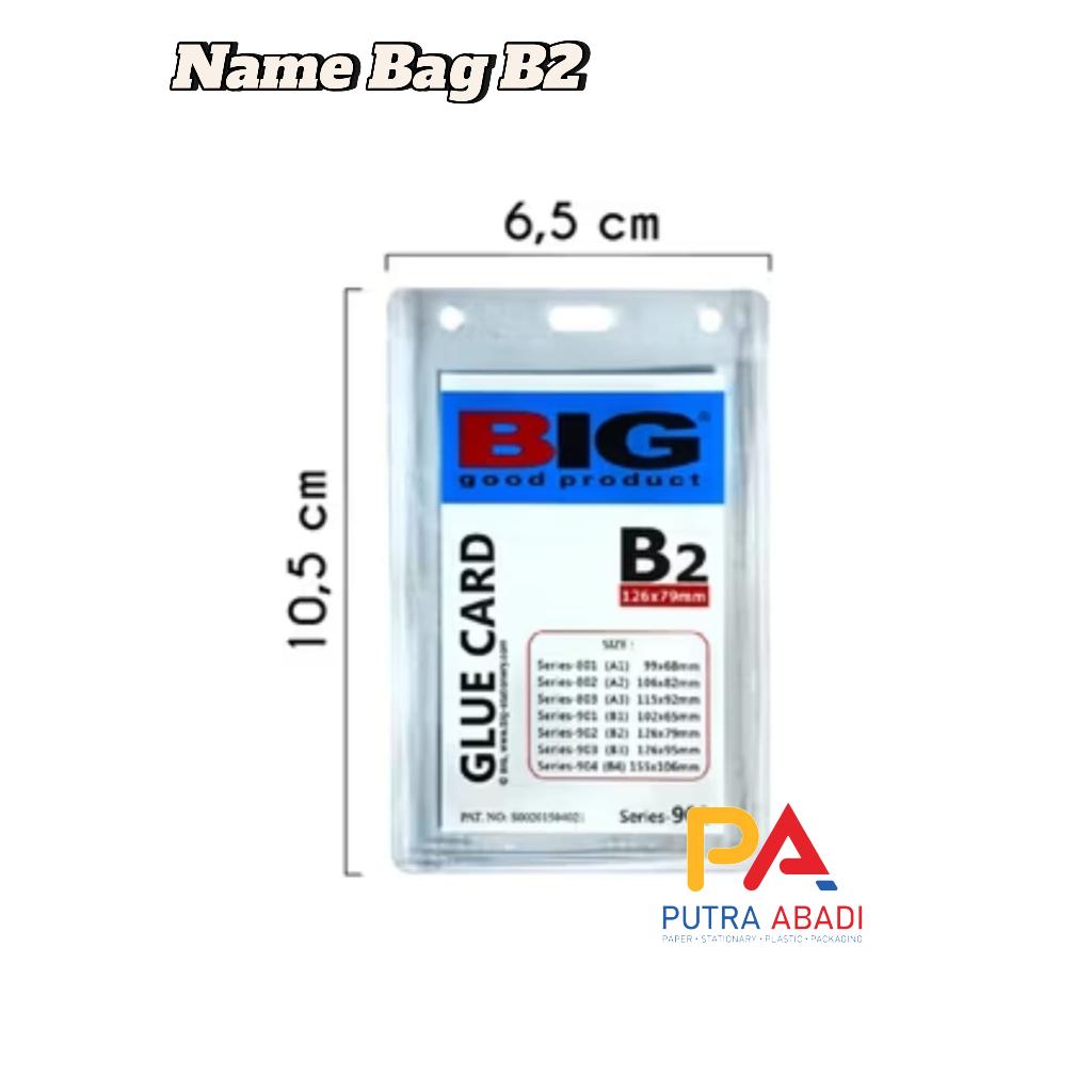 

Sampul ID Card Big Mika B2 (126X79mm) Name Bag Isi 20pcs