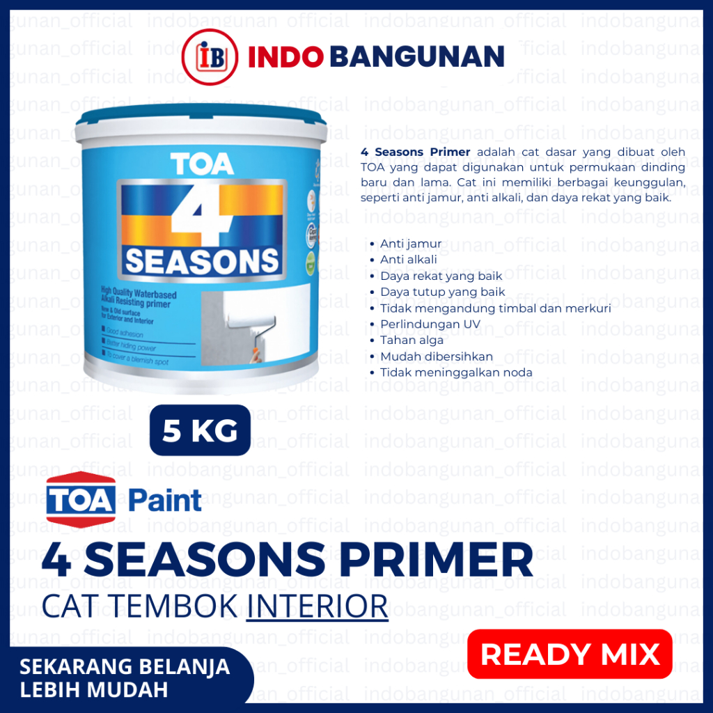 CAT DASAR INTERIOR TOA 4 SEASONS PRIMER 5KG