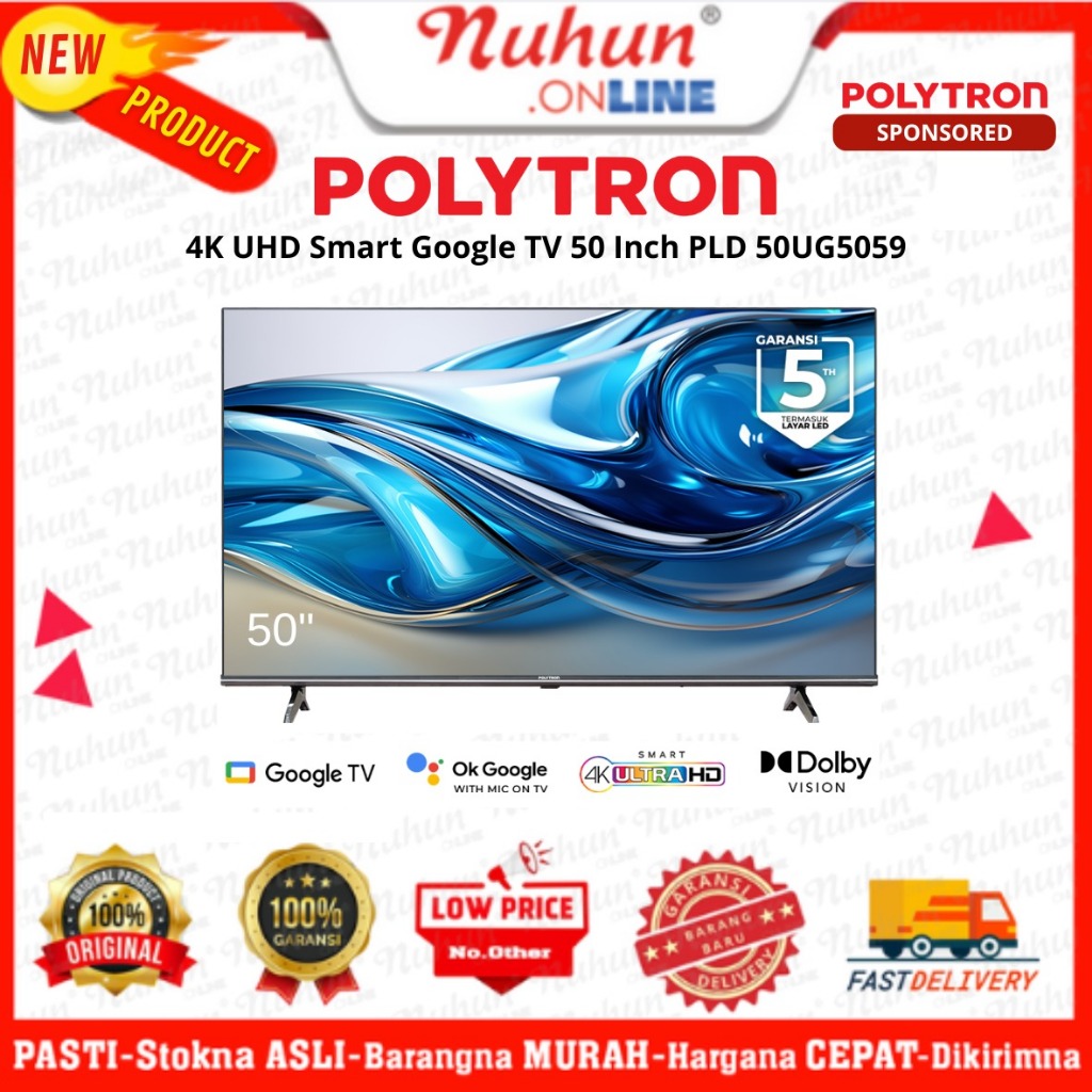 Polytron Smart Google TV 4K 50 Inch UHD