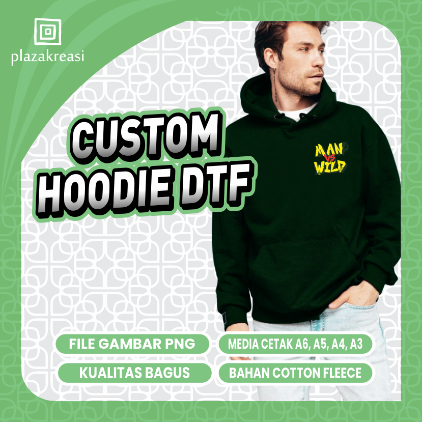 Custom Sablon Satuan DTF Hoodie