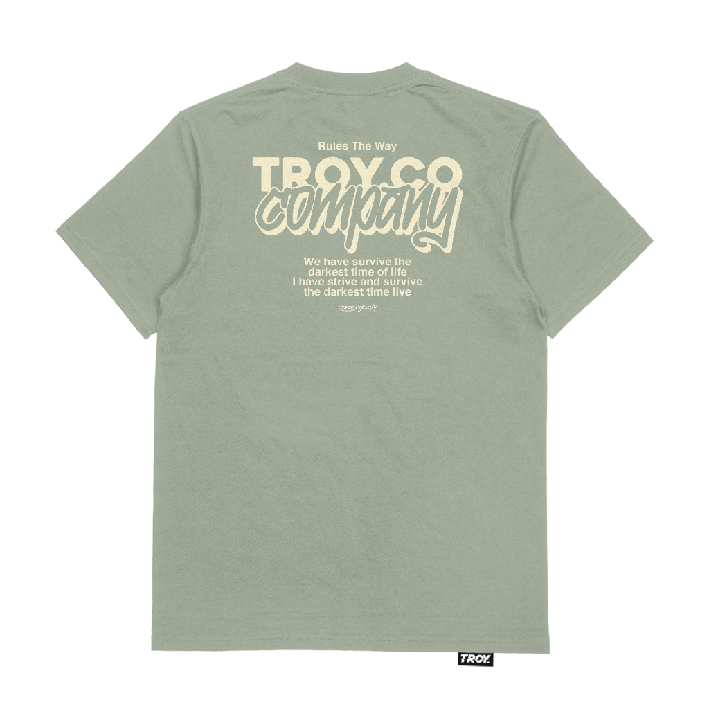 Troy Company Tshirt Sage Green Rules - Kaos Lengan Pendek Kaos Hijau Sage MTD 2972
