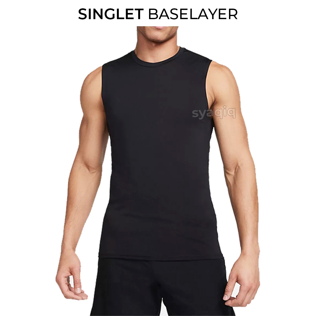 BAJU MANSET PRIA BASELAYER TANPA LENGAN OLAHRAGA GYM FUTSAL SEPAKBOLA LARI JOGGING BADMINTON