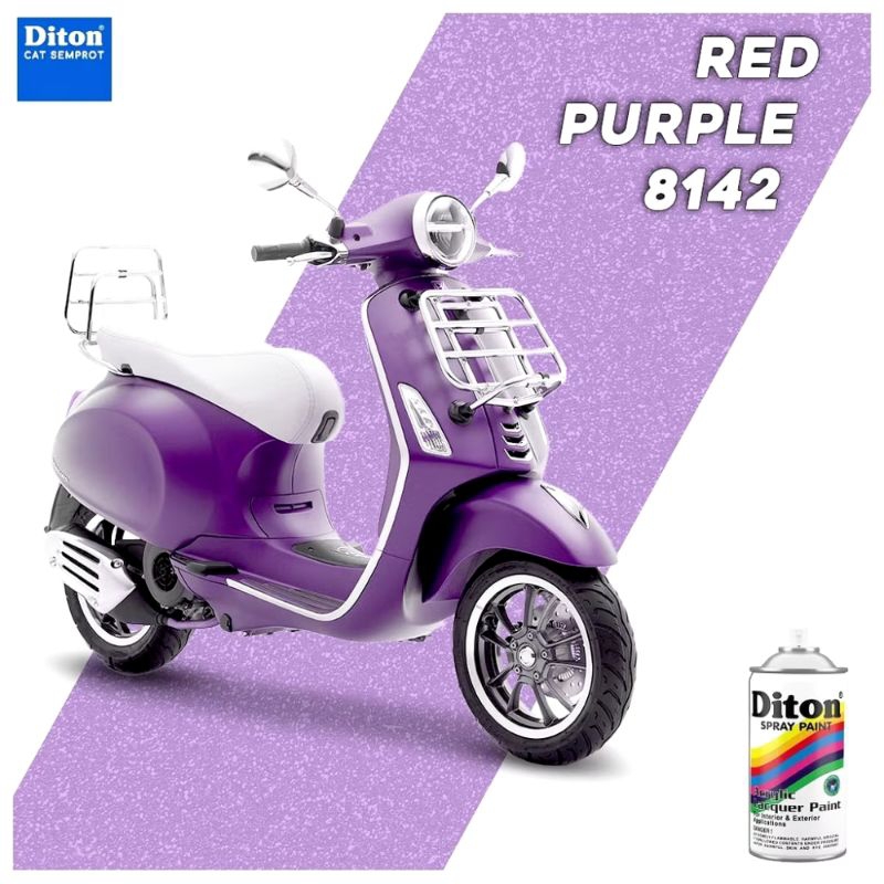 CAT SEMPROT AEROSOL DITON 8142 RED PURPLE COLOURS ACRYLIC LACQUER PAINT SPRAY WARNA UNGU VIOLET
