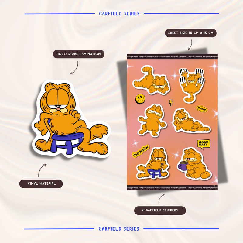 

Garfield Sticker Sheet Series | Sticker Sheet Pack | Sticker Character