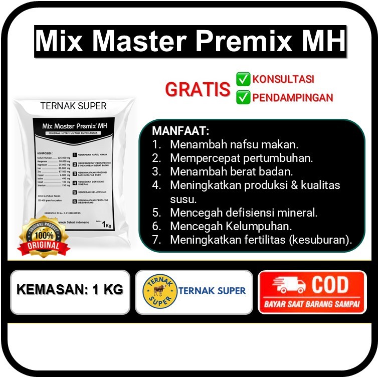 MIX MASTER MH - Mineral Hitam Untuk Hewan Ternak Sapi Kambing Domba
