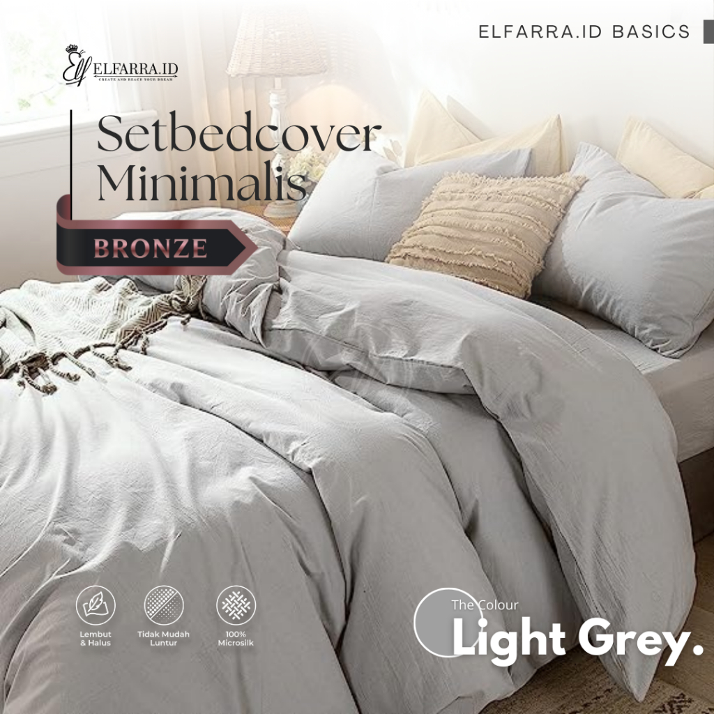 ELFARRA | Sprei Set Bedcover 160x200 | Bed Cover Set | Selimut Bed Cover | Sprei Aesthetic POLOS