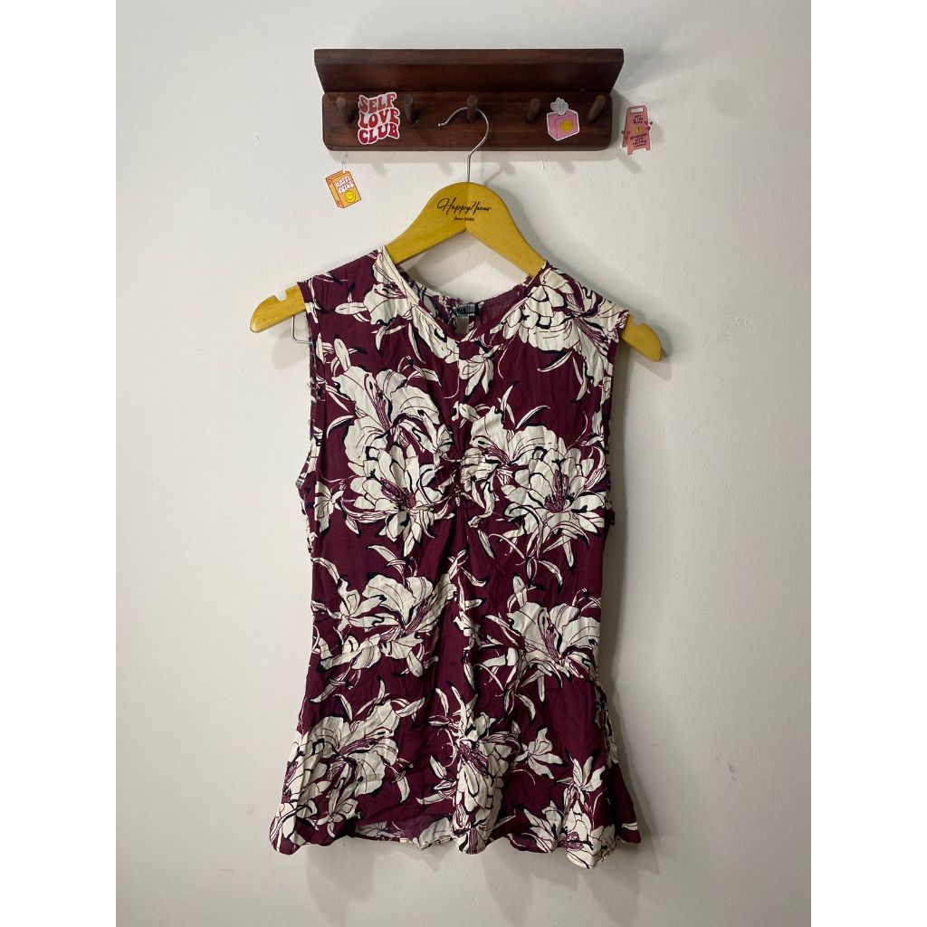 ZARA RED FLORAL BLOUSE