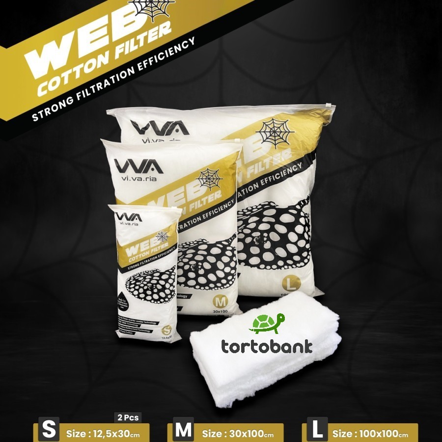 KAPAS VIVARIA WEB COTTON SIZE M & VIVARIA WEB COTTON SIZE L - MEDIA FILTER MEKANIS KOLAM IKAN - MEDI