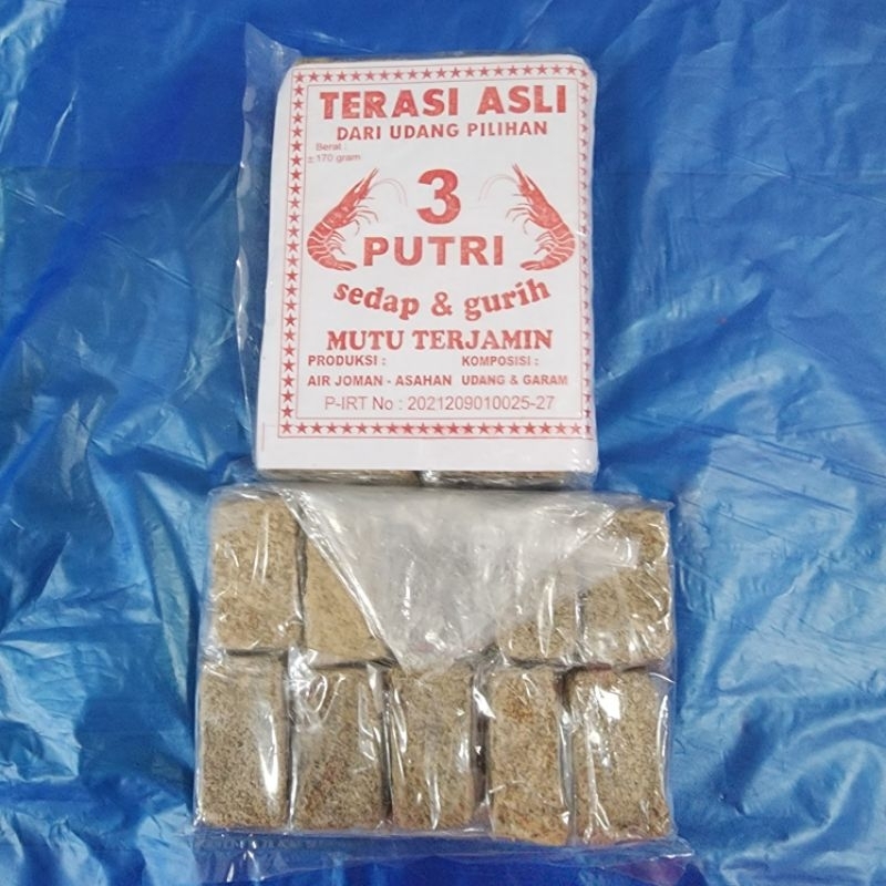 

terasi udang 3 putri potong 10 belacan asli