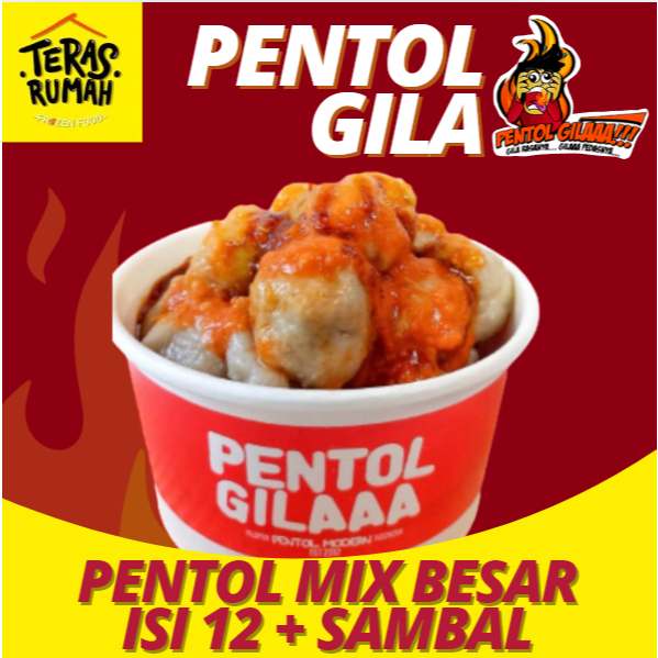 

PENTOL GILA - BAKSO MIX BESAR ISI 12 + SAMBAL GILA