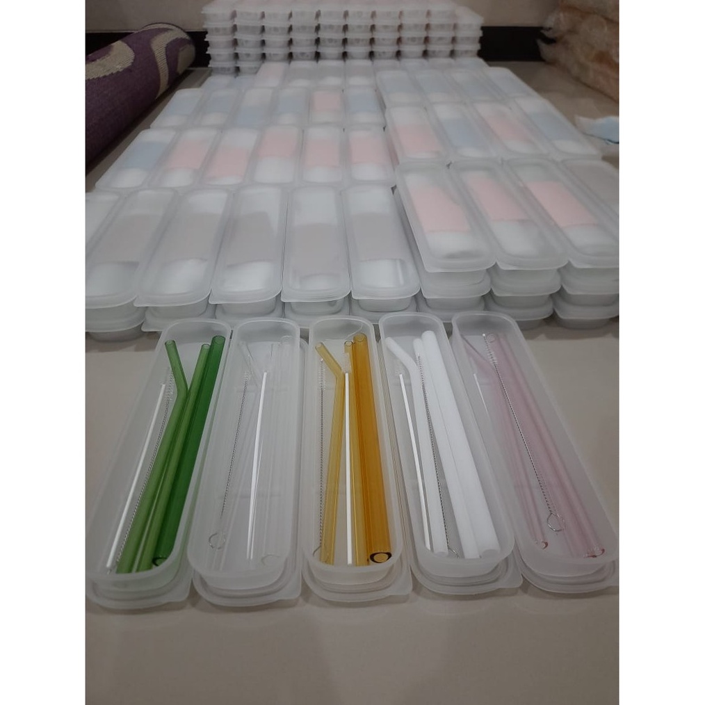Promo Setia Sedotan Kaca pyrex Glass Fullset