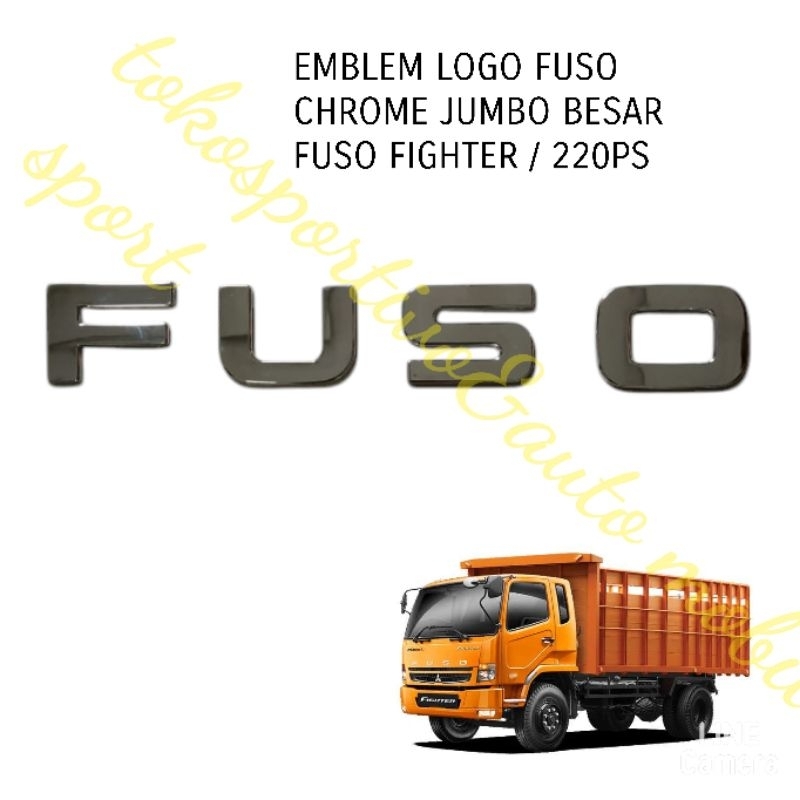 EMBLEM LOGO LAMBANG MITSUBISHI FUSO CHROME JUMBO FIGHTER 220PS FN62 HD EURO4