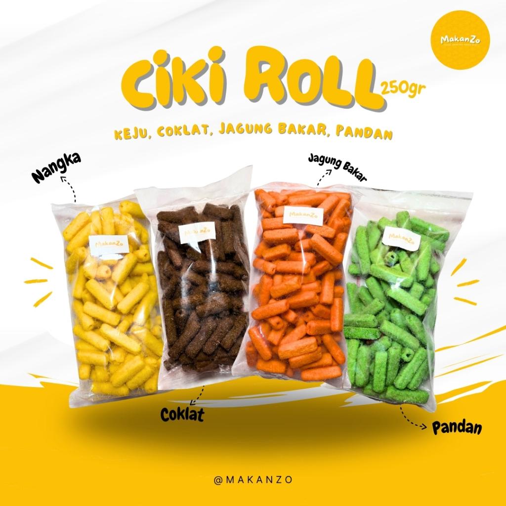 

[MAKANZO] Stik Roll Momo Varian Rasa | Ciki Roll Rasa Nangka, Cokelat, Jagung Bakar, Pandan | Camilan Kiloan