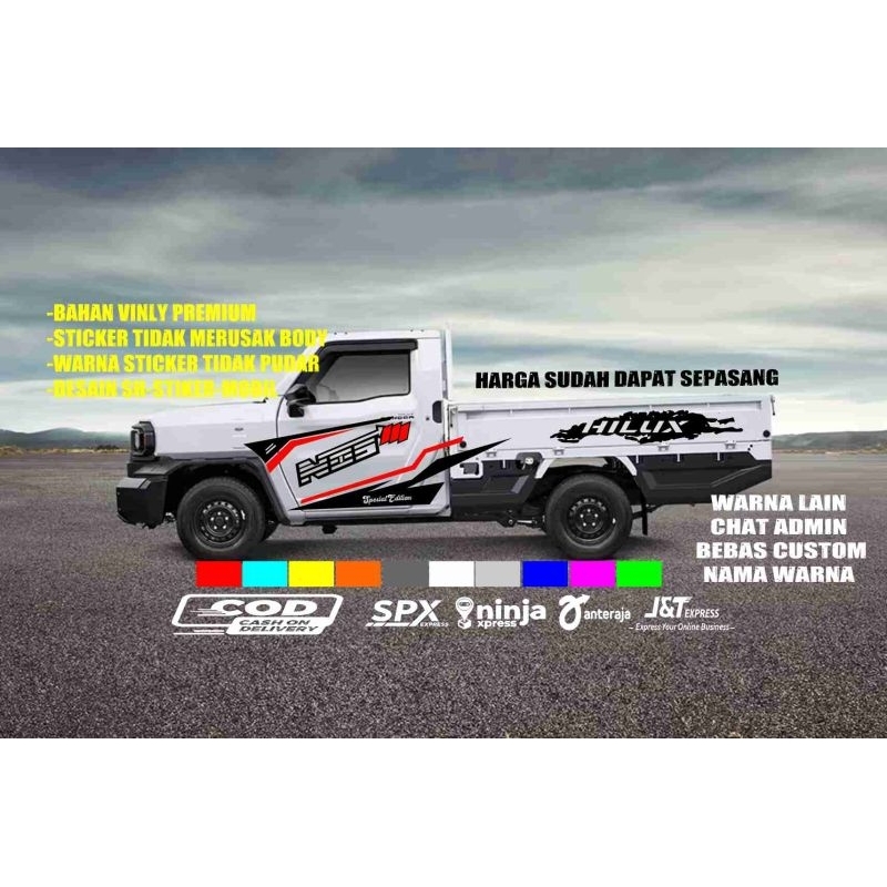 promo stiker mobil hilux Rangga Hilux Triton Strada Navara single cabin Doble cabin stiker cutting