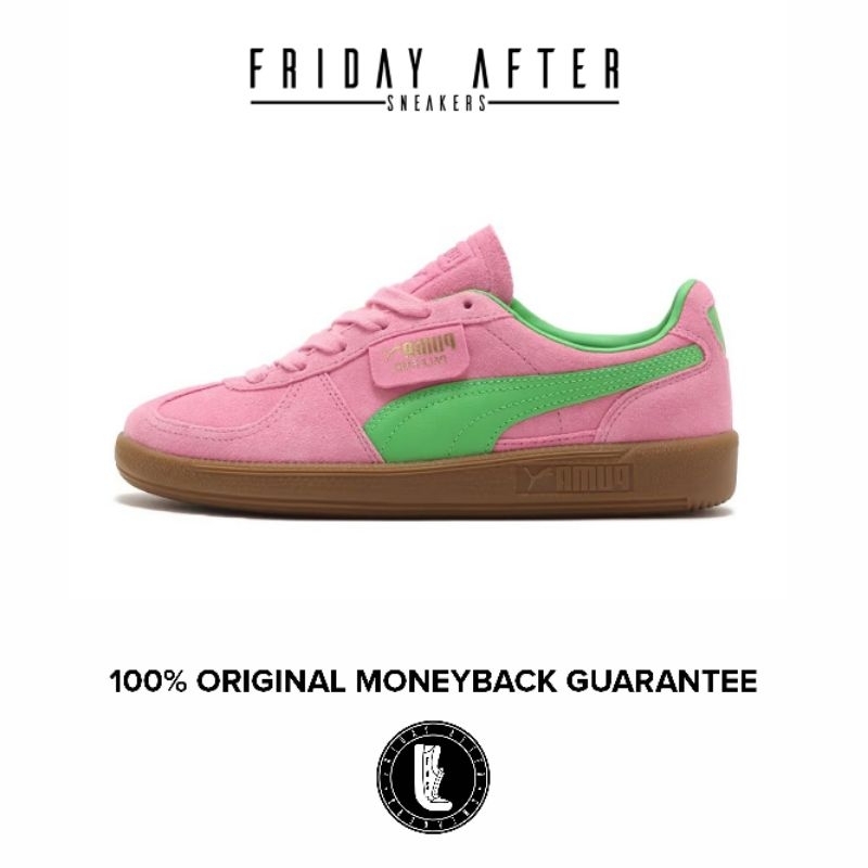 Sepatu Sneakers Wanita Puma Palermo Special Pink Delight Green Original Resmi