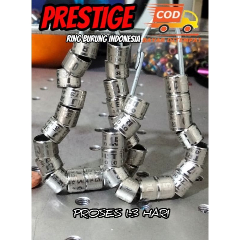 RING BURUNG MERPATI/MERPATI POS BAJA WINNER PUTIH BISA COSTUM NAMA NO HP NO URUT WARNA DLL