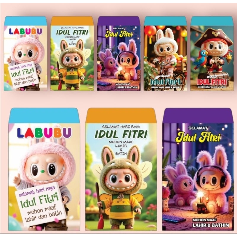 

Amplop Ampau hari raya idul fitri ,Motif Kartun Labubu [ isi 50pcs ]