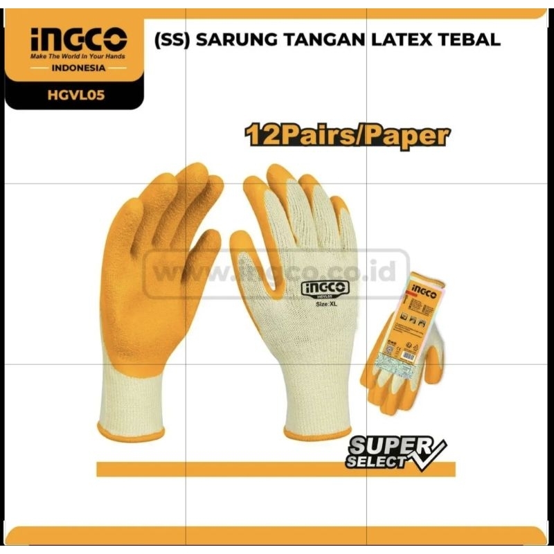 SARUNG TANGAN LATEX TEBAL INGCO