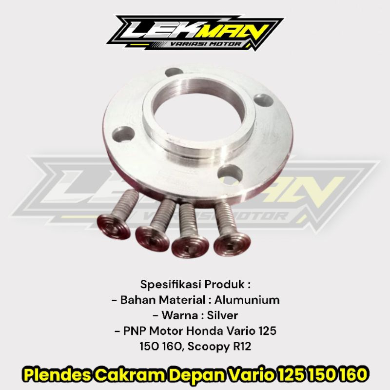 Adaptor Plendes Depan Vario 160 PNP Vario 125 150 Set Baut Cakram