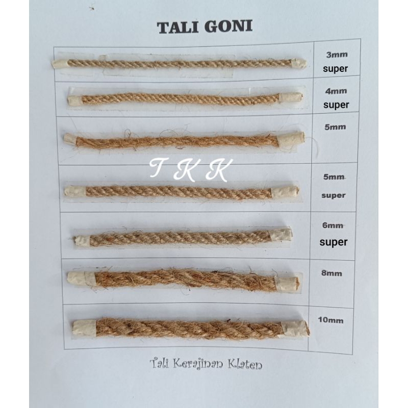 

Tali goni / tali rami / tambang goni 3mm 4mm 5mm 6mm 8mm 10mm