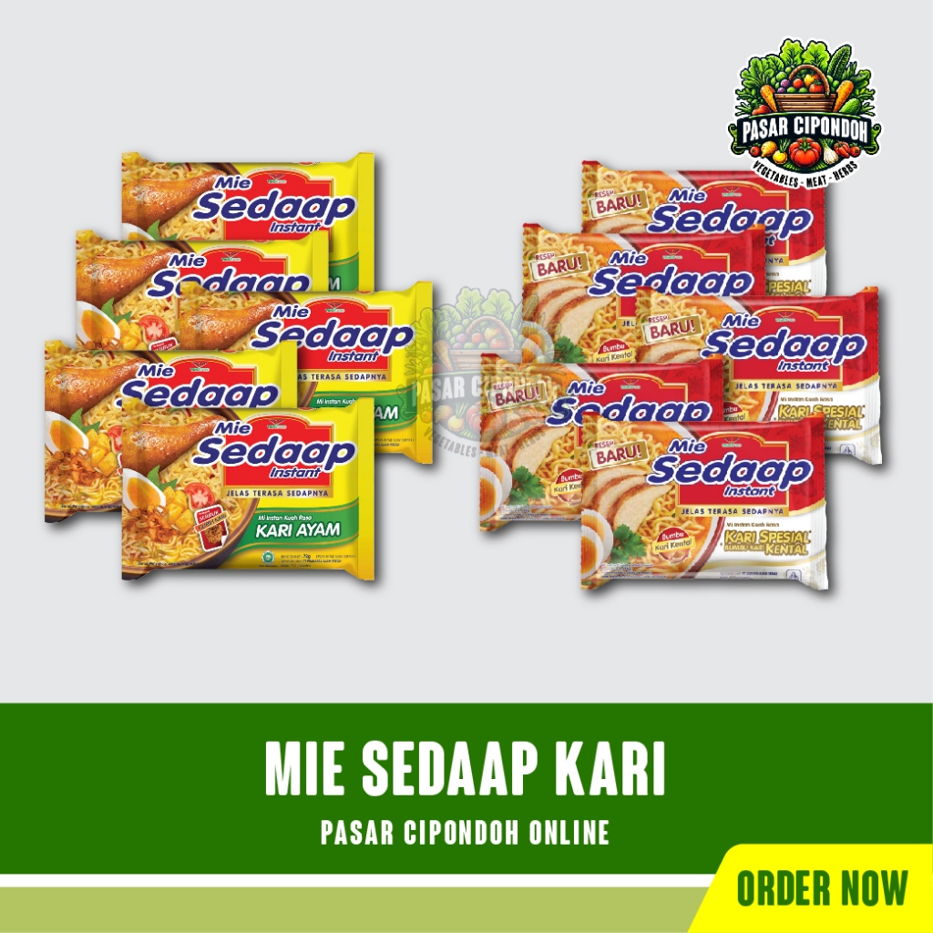 

Mie Sedaap Instant Rasa Kari Ayam / Kari Spesial Bumbu Kental 5 Pcs - Pasar Cipondoh Tangerang