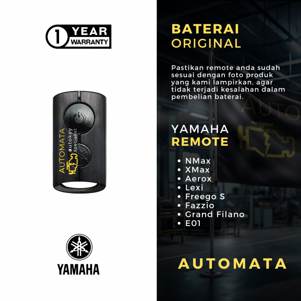 Baterai Remote Kunci Keyless Motor Yamaha NMAX Connected Original Panasonic