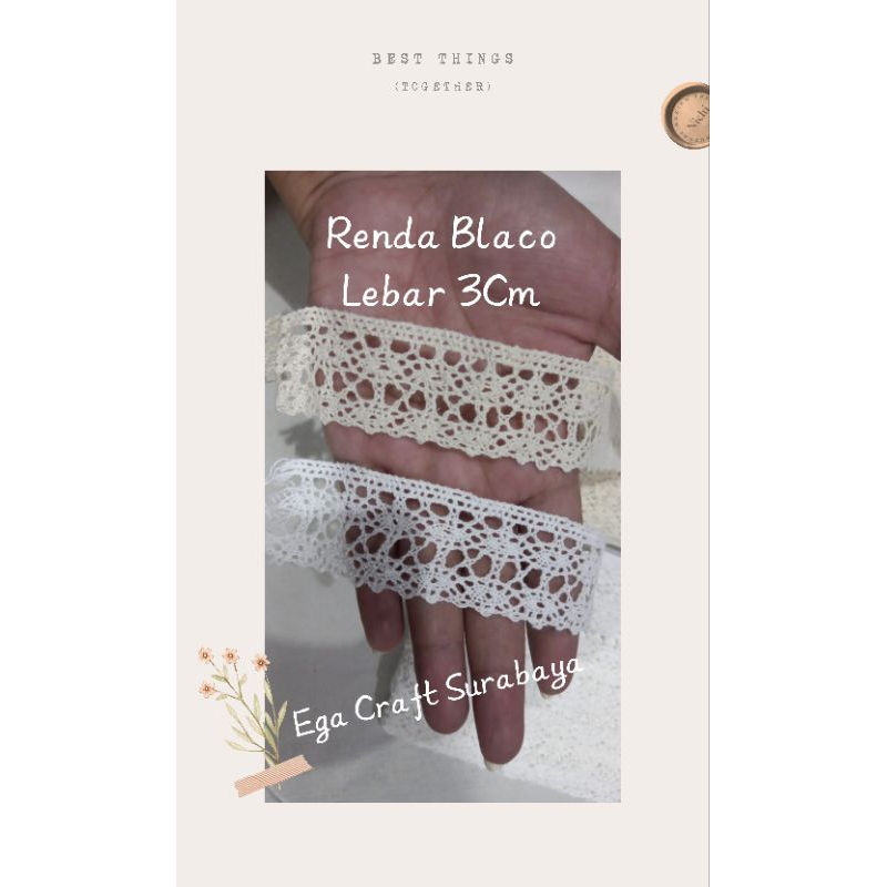 Renda Blaco Lebar 3Cm Per Roll