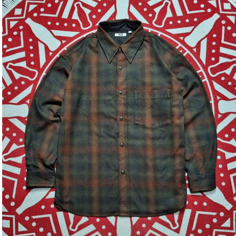 Uniqlo U Heavy Flannel Shirt Kemeja Outer Lengan panjang