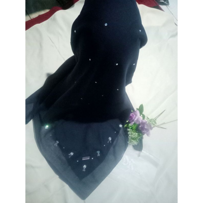 Paris jadul Payet kepala dan belakang mute bandul kristal