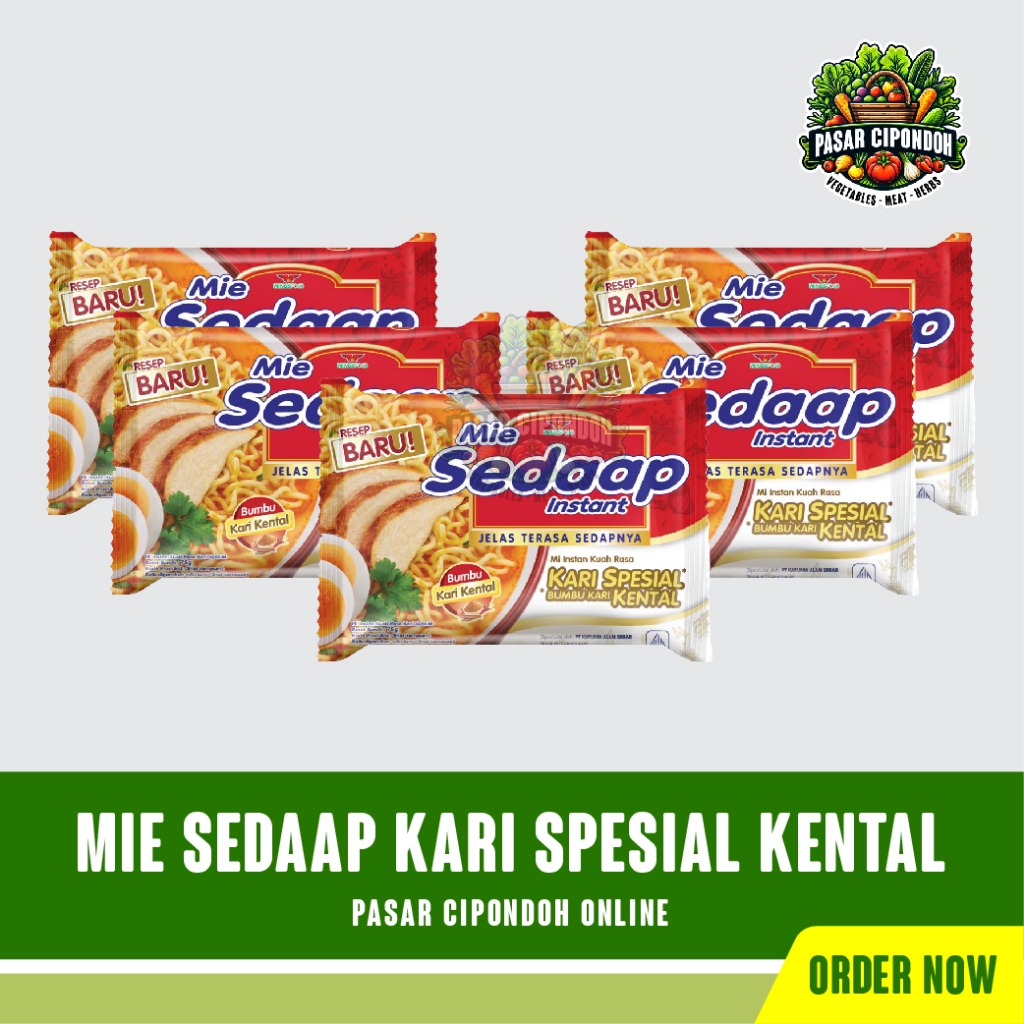 

Mie Sedaap Instant Mi Kuah Rasa Kari Spesial Kental 76 gram 5 Pcs - Pasar Cipondoh Tangerang