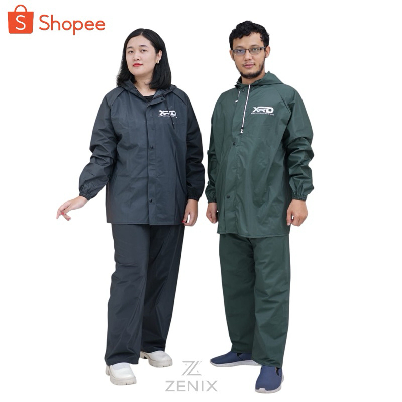 Jas Hujan Pria Wanita Jaket Celana - Waterproof Parasut PVC