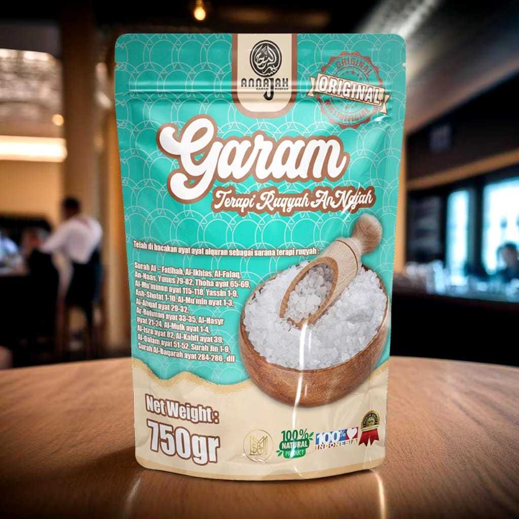 

[ ORIGINAL 100% KEMASAN 750 G ] Garam Ruqyah AnNajah Pembuka Aura Rezeki Karir Usaha Siap Pakai Penangkal Sihir Kebangkurtan | Metode Ruqyah Mandiri | Untuk Meruqyah/Menetralisir Rumah, Toko, Tempat usaha dari Energi Negatif atau jin