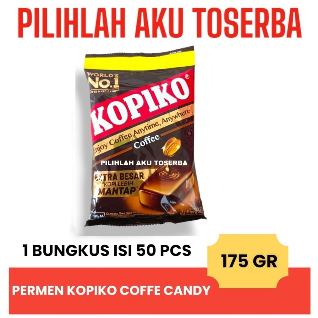 

Permen Kopi KOPIKO COFFEE CANDY - 175 Gr isi 50 Pcs (HARGA 1 BUNGKUS)