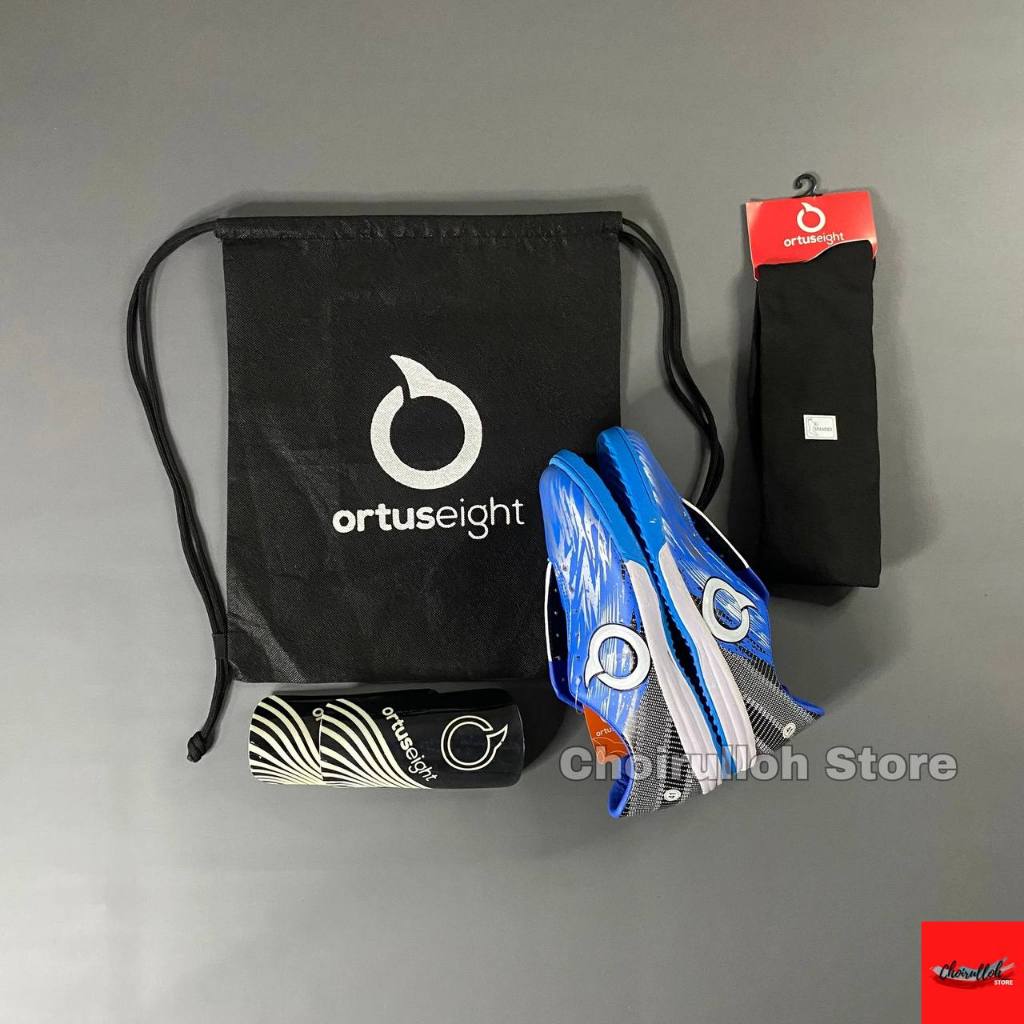 SEPATU FUTSAL DEWASA ORTUS LEGION BIRU PAKET KOMPLIT 4 TAS SERUT