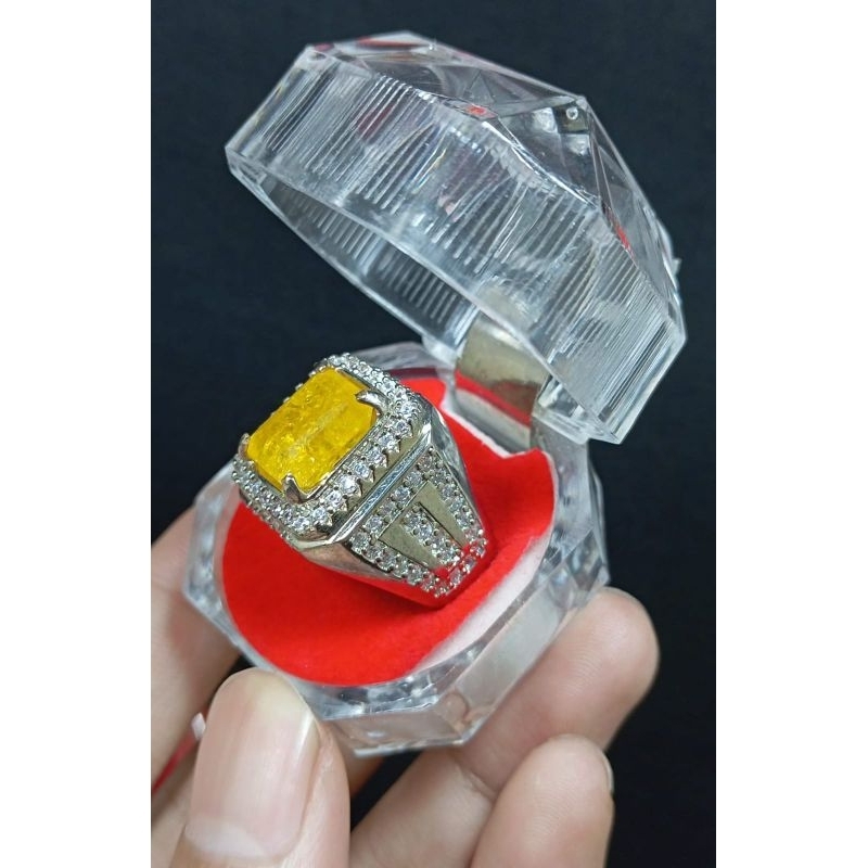 Batu yellow safir asli chatam top quality siap pakai