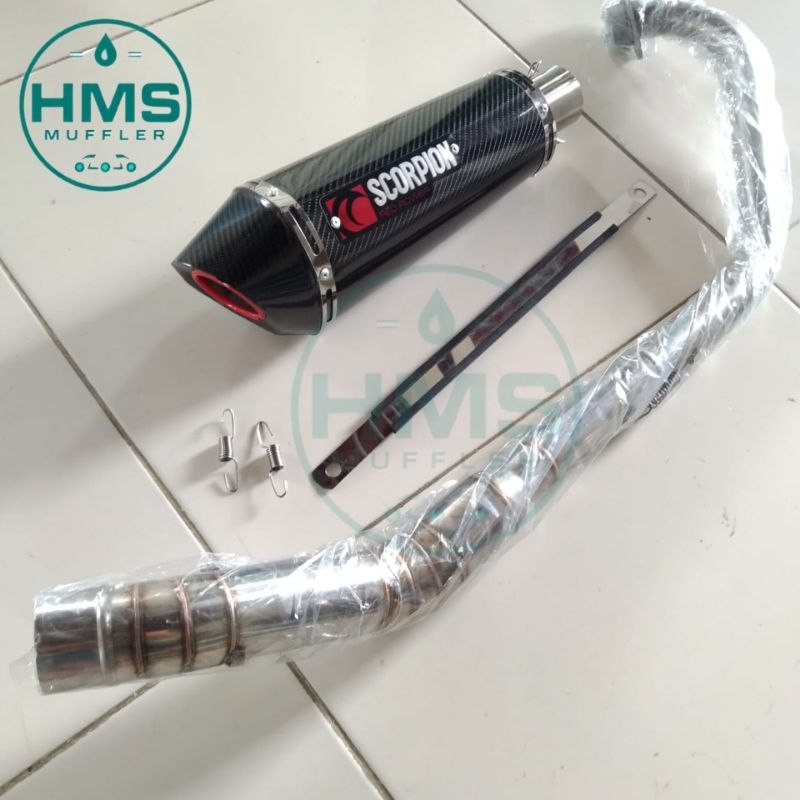 Knalpot racing SCORPION CARBON BUAT VIXION OLD / VIXION NEW 150