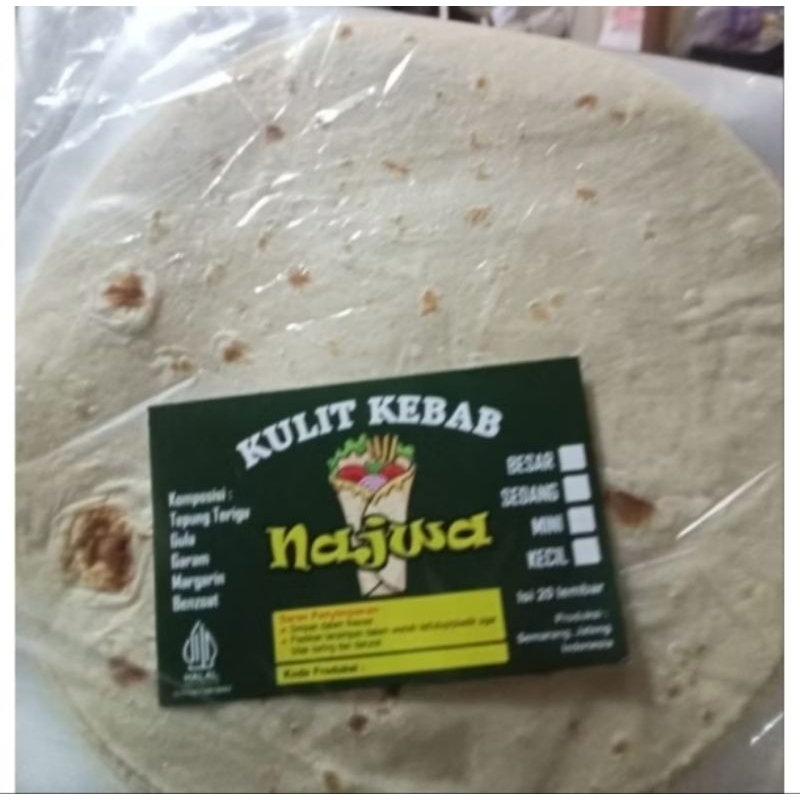 

Kulit Kebab Ukuran 23 cm Tortilla