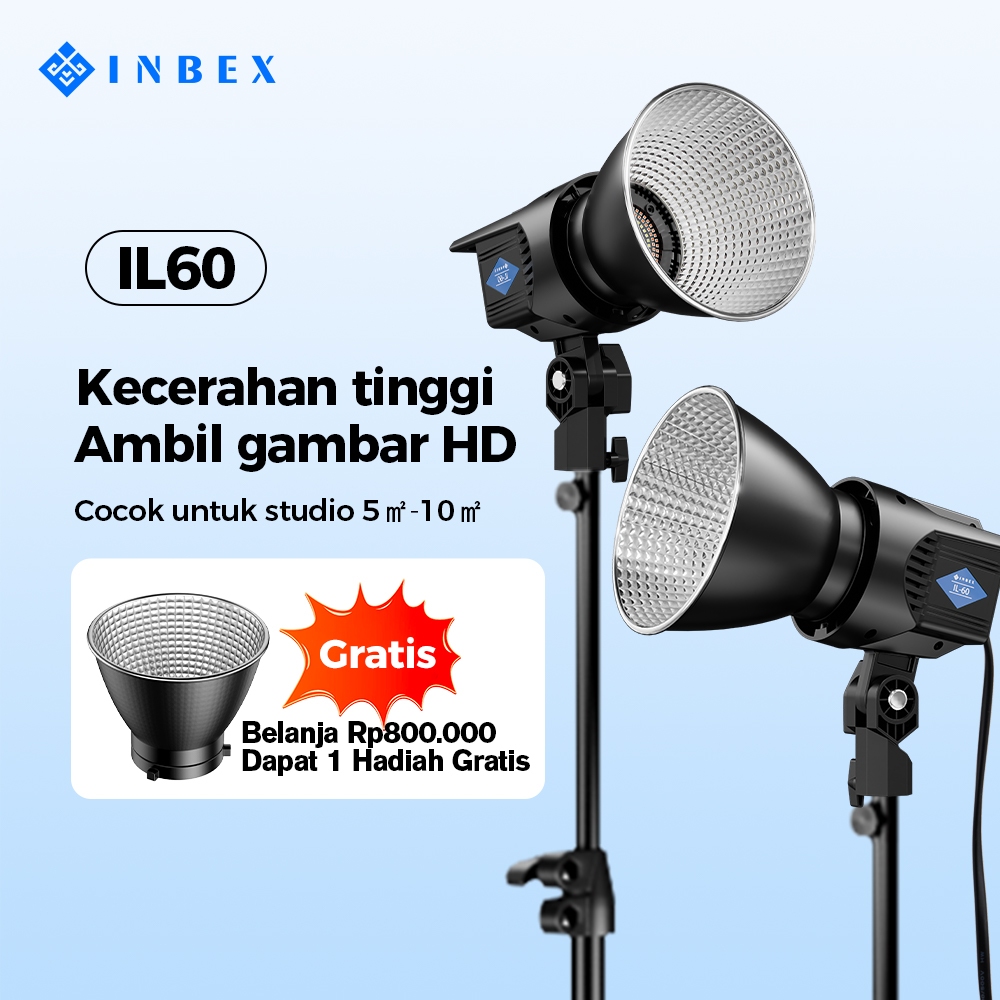 [Ship in 24 hours] INBEX IL60 Lighting Studio 60W Kontent Kreator Video Lampu Studio Foto Light Muda