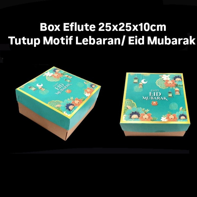 

( 5 pcs ) Box Kotak Brownies Hampers Idul Fitri Dus Tosca Eid Mubarak Ukuran 25x25x10 cm Packaging Cake