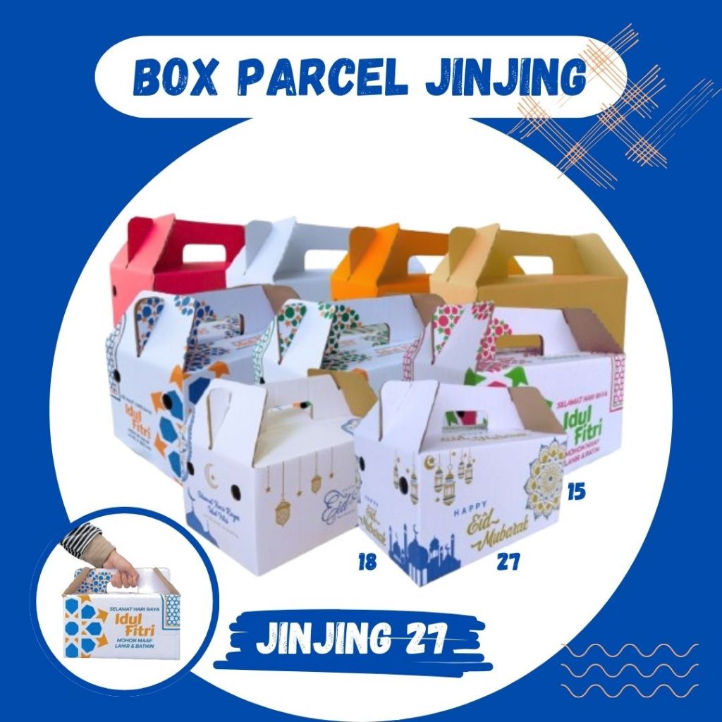 

Box 27x18x15 Jinjing Kardus Packing/Parcel Lebaran/Dus Bingkisan Lebaran/idul Fitri/Kardus Paket sembako/hampers/eid mubarak/oleh oleh/Polos/Motif