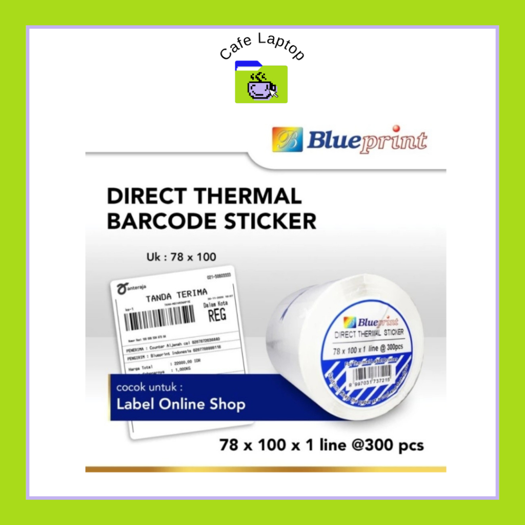 

Blueprint Direct Thermal Sticker label 78x100 @300 1 Roll
