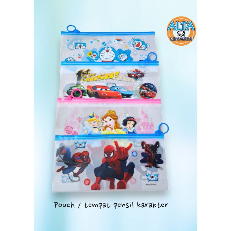 

PROMO Tempat Pensil Karakter Transparan Ziplock Pouch Karakter Multifungsi