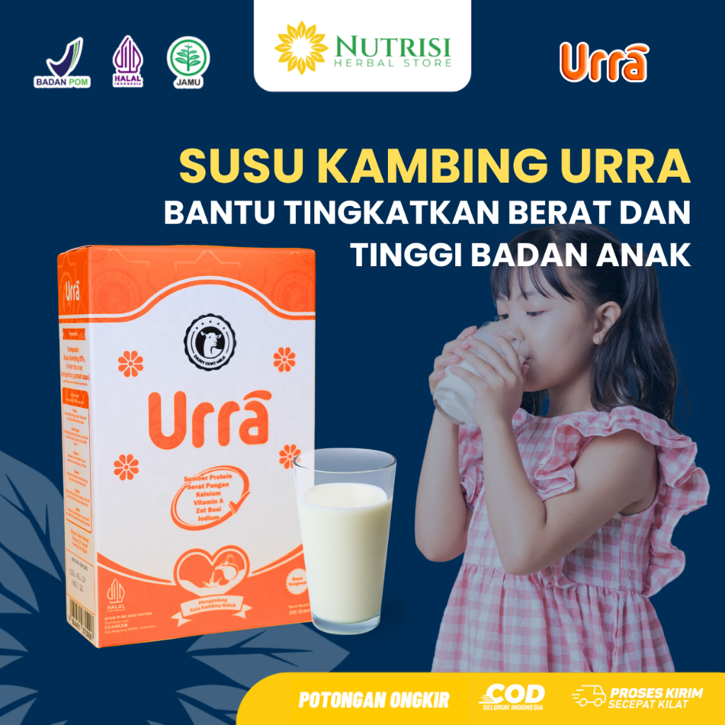 

URRA Susu Kambing Premium - Tinggi Nutrisi untuk Pertumbuhan & Berat Badan Anak | BPOM HALAL