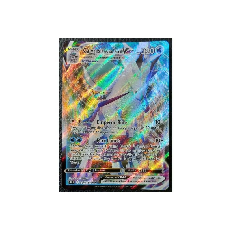 Kartu Pokemon TCG - Calyrex Berkuda Putih V Max RRR (s8b) 044/184