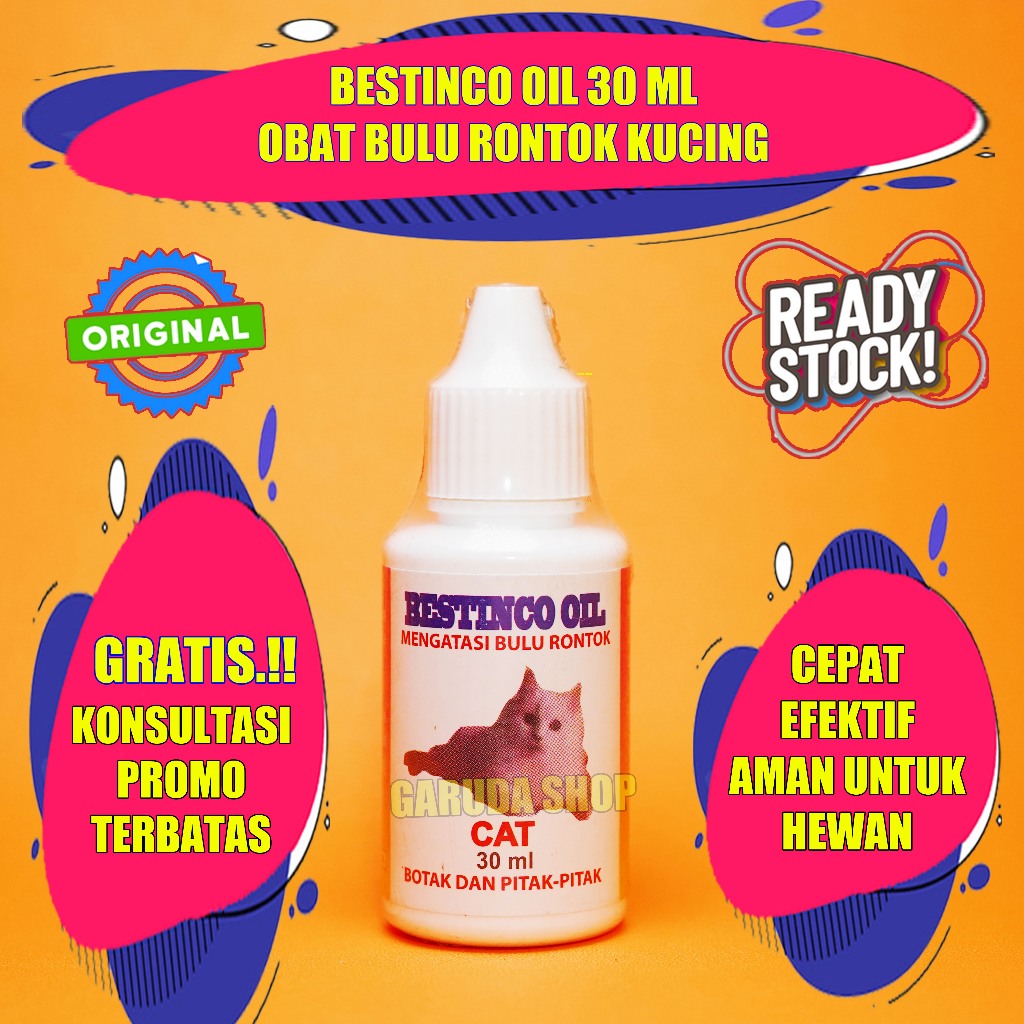 BESTINCO OIL ,OBAT KUCING BULU RONTOK, OBAT PENUMBUH BULU