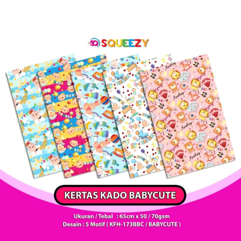 

10 Pcs Kertas Kado Squeezy Motif Baby Cute/Kertas Kado/Kertas Kado Murah