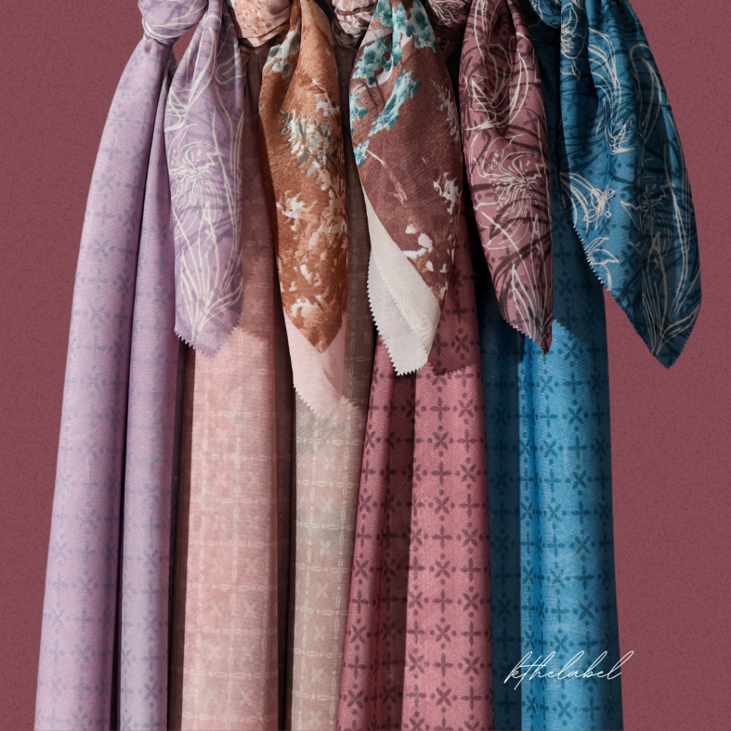 Kthelabel Fine Paris Voal Motif 110x110 [150K GET 3Pcs] | Hijab Segiempat Motif | Jilbab Segi Empat