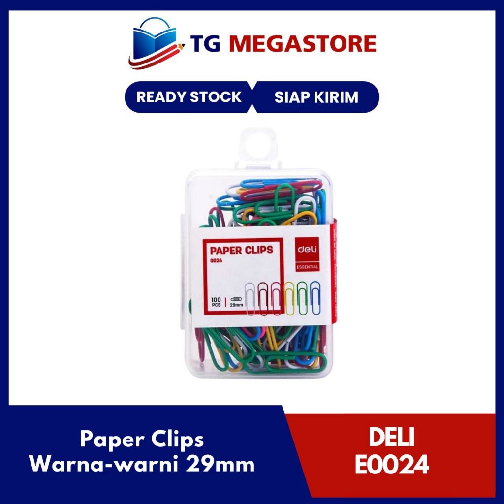 

Paper Clips DELI Warna-warni 29mm 100pcs - E0024