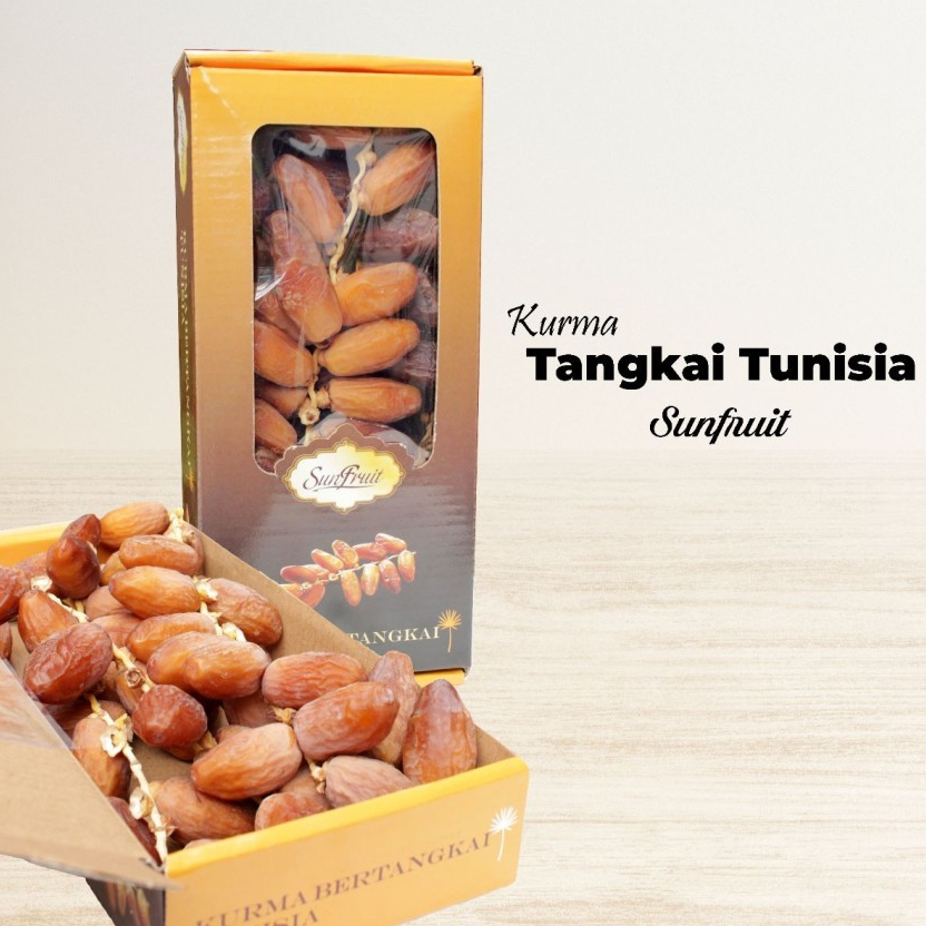 

Kurma Tunisia Tangkai Sunfruit Kemasan 400gr Halal dan BPOM